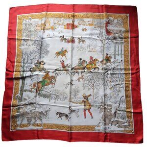 HERMÈS PARIS L'HIVER by Philippe Ledoux 90 CM 100% SILK Vintage 1968 SCARF